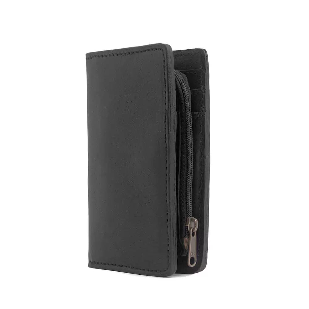 Ellington Leather Compact Wallet-Bags > Handbag > Leather-Mission Mercantile-Onyx-Mission Mercantile Leather Goods