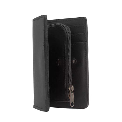 Ellington Leather Compact Wallet-Bags > Handbag > Leather-Mission Mercantile-Onyx-Mission Mercantile Leather Goods