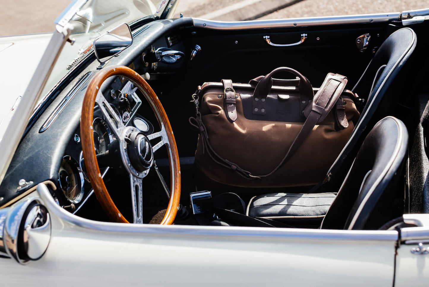 Heritage Waxed Canvas Lineman Duffle Bag-Bags > Duffle Bag > Waxed Canvas-Smoke-Brown-Mission Mercantile Leather Goods