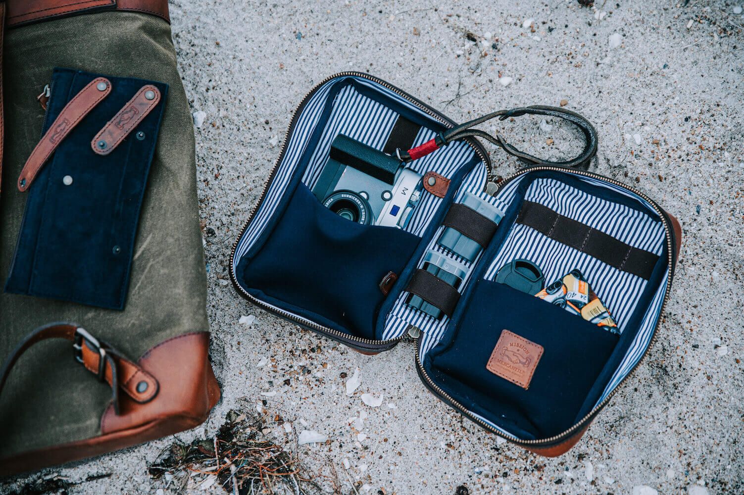 Heritage Leather Doc Electronics Organizer / Dopp Kit-Accessories > Office & Tech > Leather-Hickory-Mission Mercantile Leather Goods