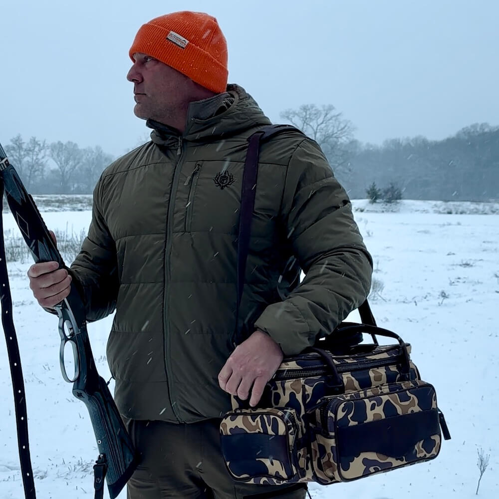 White Wing Waxed Canvas Hunting Guide Bag-Bags > Hunting & Outdoor > Waxed Canvas-Smoke-Vintage Camo-Mission Mercantile Leather Goods
