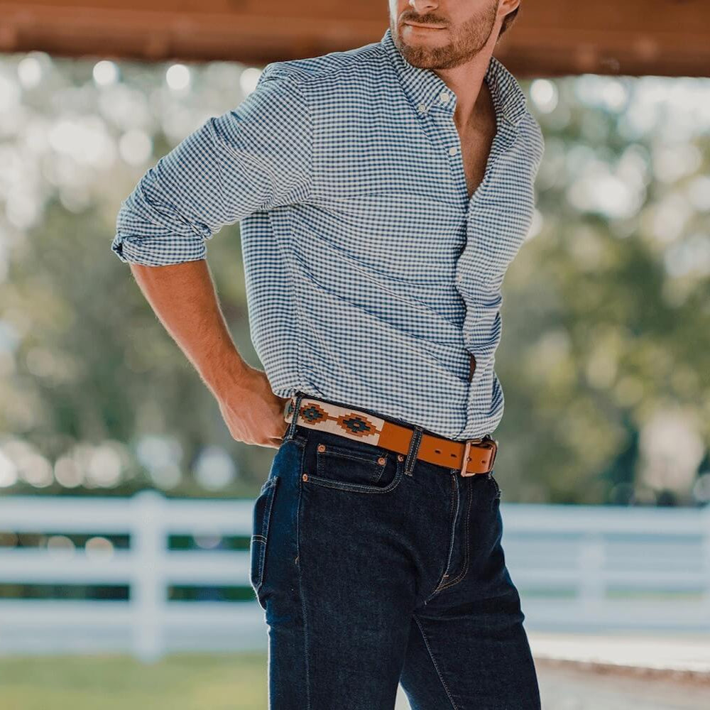 Cazador_Polo_Belt > Belts >Leather-Tan-32-La Matera