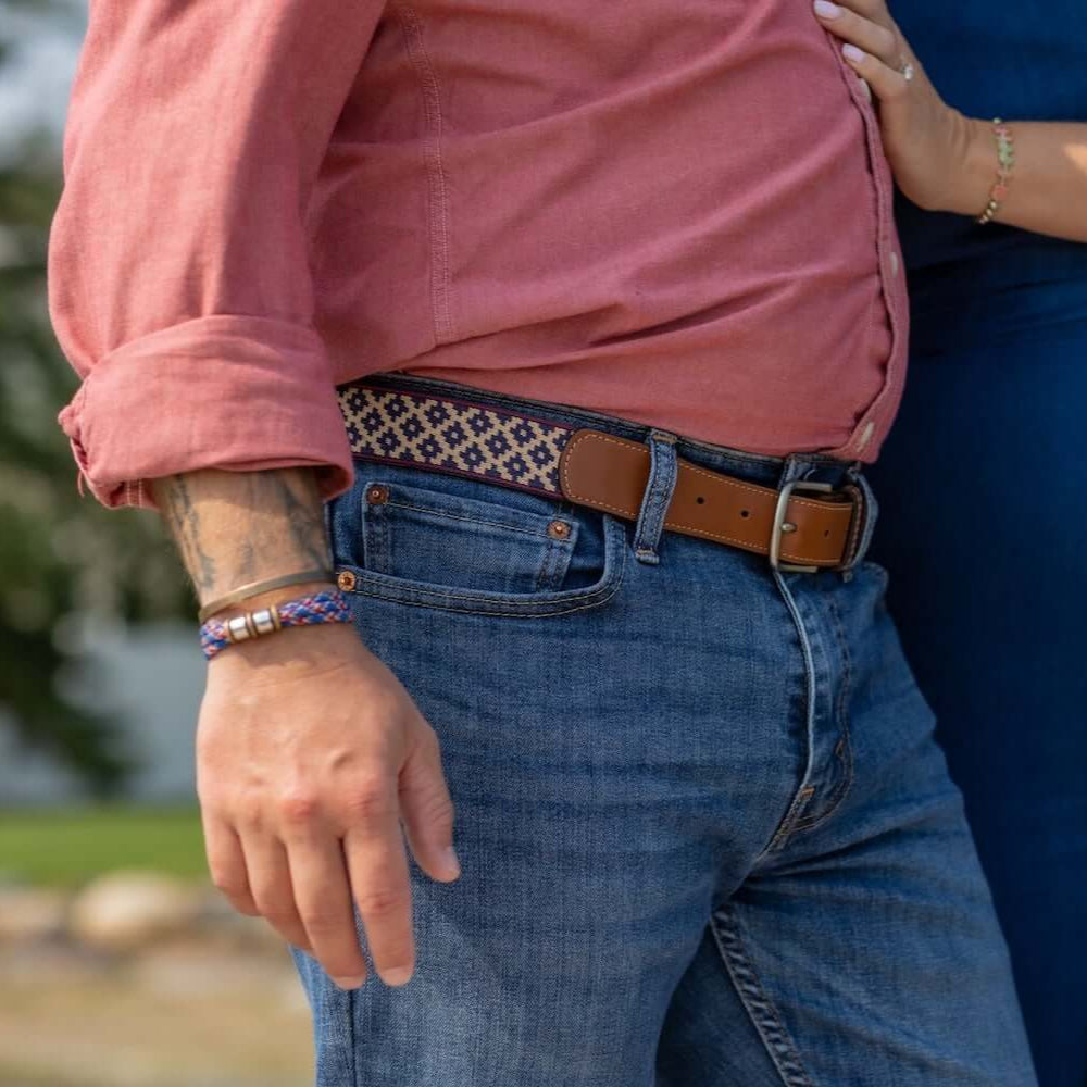 LaMatera_Diplomatico_Woven_Belt > Belts >Leather-Cognac-32-La Matera