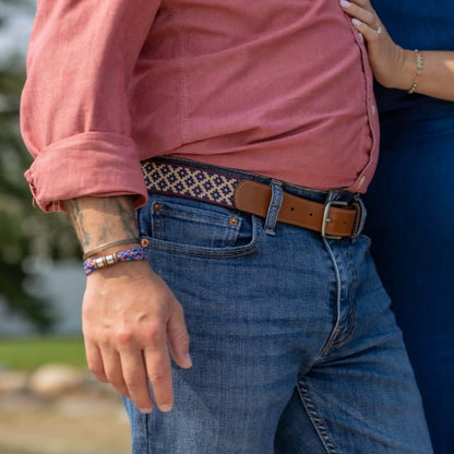 LaMatera_Diplomatico_Woven_Belt > Belts >Leather-Cognac-32-La Matera