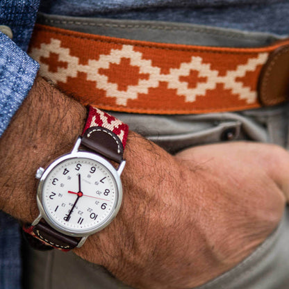 Talampaya_Woven_Belt > Belts >Leather-Cognac-32-La Matera