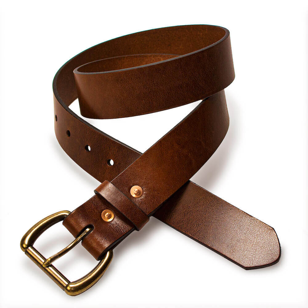 Heritage Leather Men’s Belt > Belts > Leather-Smoke-Small-Mission Mercantile Leather Goods