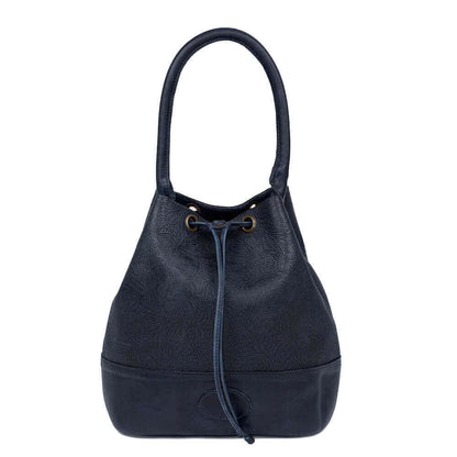 Heritage Tooled Leather Bucket Bag-Bags > Handbag > Leather-Midnight-Mission Mercantile Leather Goods