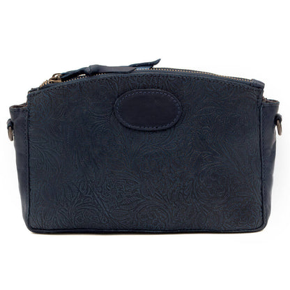 Heritage Tooled Leather Crossbody Bag-Bags > Handbag > Leather-Midnight-Mission Mercantile Leather Goods