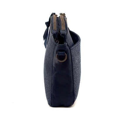 Heritage Tooled Leather Crossbody Bag-Bags > Handbag > Leather-Midnight-Mission Mercantile Leather Goods
