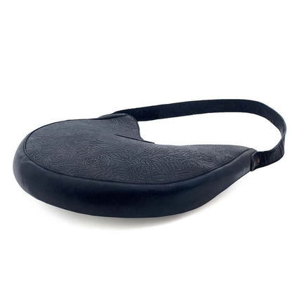 Heritage Tooled Leather Hobo Bag-Bags > Handbag > Leather-Midnight-Mission Mercantile Leather Goods
