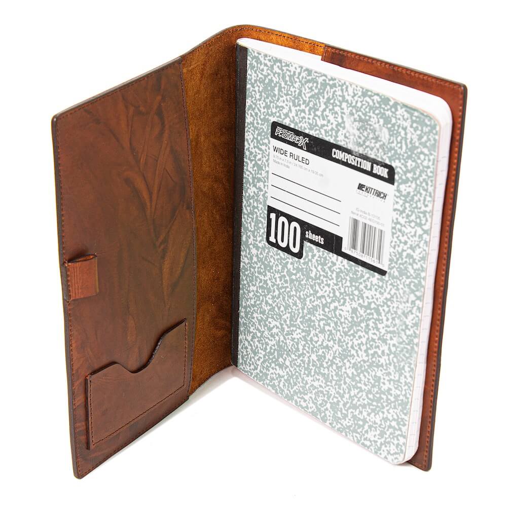 Campaign Leather Journal Cover-Accessories > Office & Tech > Leather-Hickory-None-Mission Mercantile Leather Goods