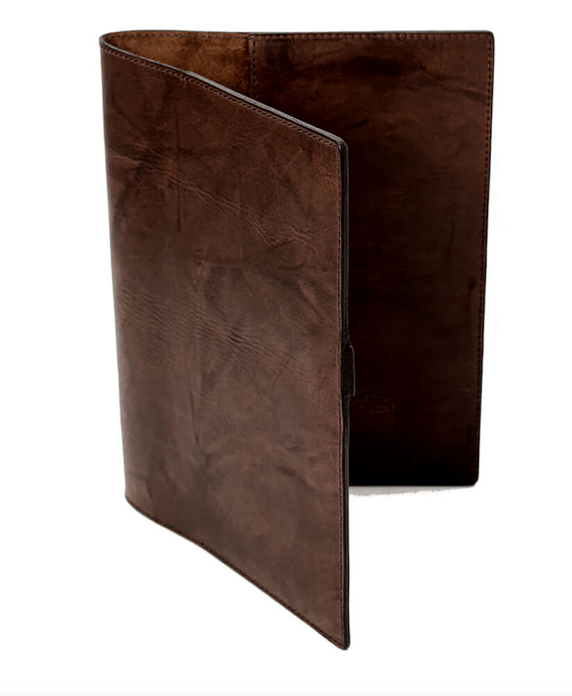 Campaign Leather Journal Cover-Accessories > Office & Tech > Leather-Walnut-Mission Mercantile Leather Goods