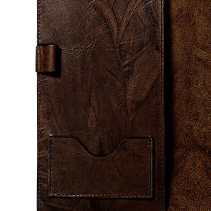 Campaign Leather Journal Cover-Accessories > Office & Tech > Leather-Walnut-Mission Mercantile Leather Goods