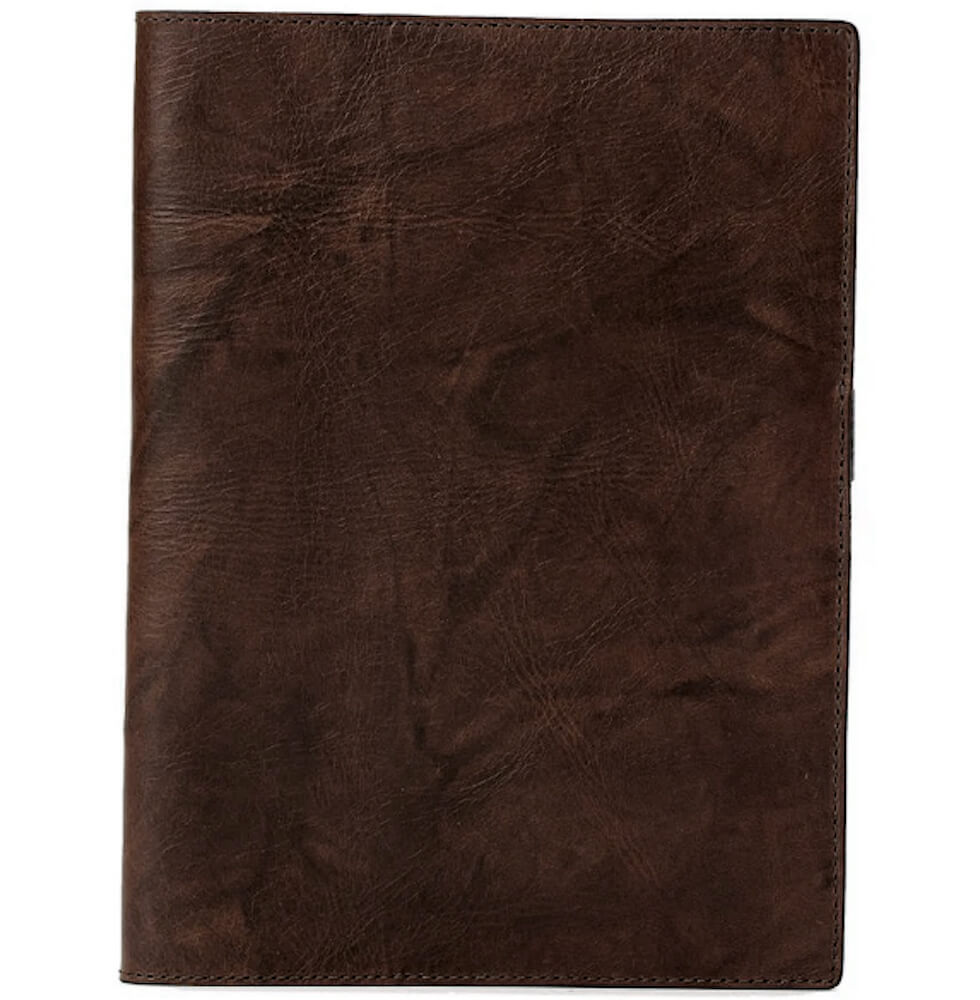 Campaign Leather Journal Cover-Accessories > Office & Tech > Leather-Walnut-Mission Mercantile Leather Goods