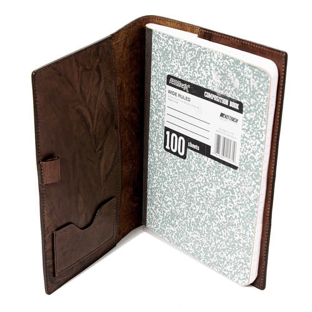 Campaign Leather Journal Cover-Accessories > Office & Tech > Leather-Walnut-Mission Mercantile Leather Goods