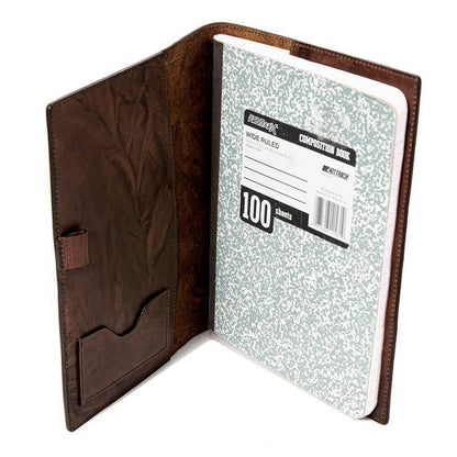 Campaign Leather Journal Cover-Accessories > Office & Tech > Leather-Walnut-Mission Mercantile Leather Goods