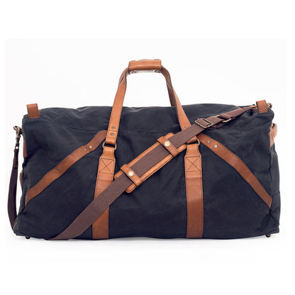 Campaign Waxed Canvas X-Large Duffle Bag-Bags > Duffle Bag > Waxed Canvas-Campaign-Hickory-Navy-Mission Mercantile Leather Goods