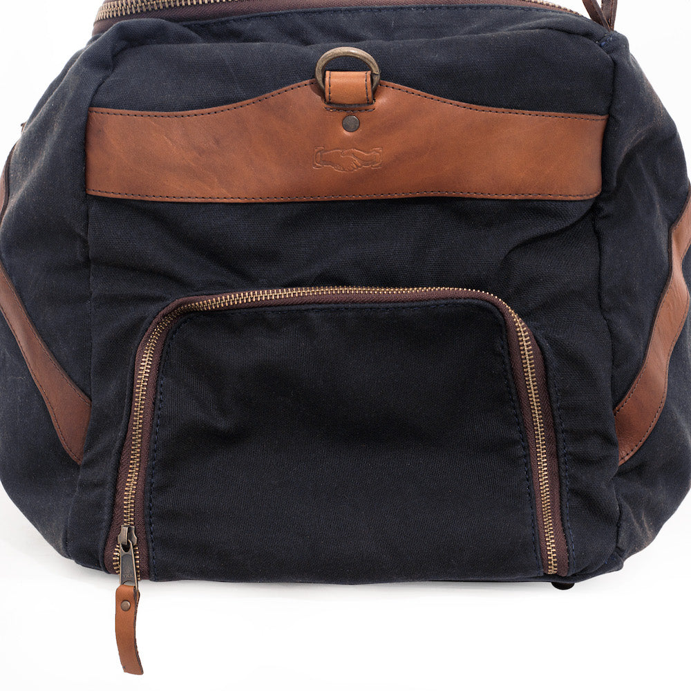 Campaign Waxed Canvas X-Large Duffle Bag-Bags > Duffle Bag > Waxed Canvas-Campaign-Hickory-Navy-Mission Mercantile Leather Goods