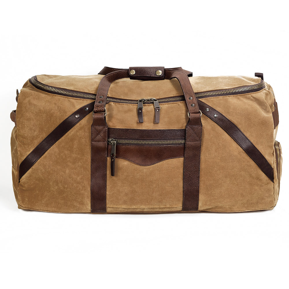 Campaign Waxed Canvas X-Large Duffle Bag-Bags > Duffle Bag > Waxed Canvas-Campaign-Smoke-Brown-Mission Mercantile Leather Goods