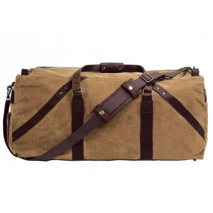 Campaign Waxed Canvas X-Large Duffle Bag-Bags > Duffle Bag > Waxed Canvas-Campaign-Smoke-Brown-Mission Mercantile Leather Goods