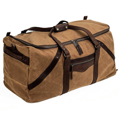 Campaign Waxed Canvas X-Large Duffle Bag-Bags > Duffle Bag > Waxed Canvas-Campaign-Smoke-Brown-Mission Mercantile Leather Goods