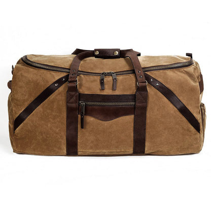 Campaign Waxed Canvas X-Large Duffle Bag-Bags > Duffle Bag > Waxed Canvas-Campaign-Smoke-Brown-Mission Mercantile Leather Goods