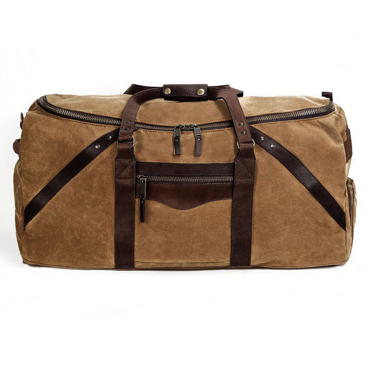 Campaign Waxed Canvas X-Large Duffle Bag-Bags > Duffle Bag > Waxed Canvas-Campaign-Smoke-Brown-Mission Mercantile Leather Goods