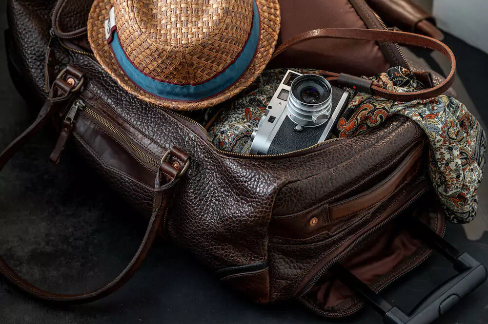 Theodore Leather Rolling Carry-On Duffle Bag-Bags > Duffle Bag > Leather-Mission Mercantile-Espresso-Mission Mercantile Leather Goods