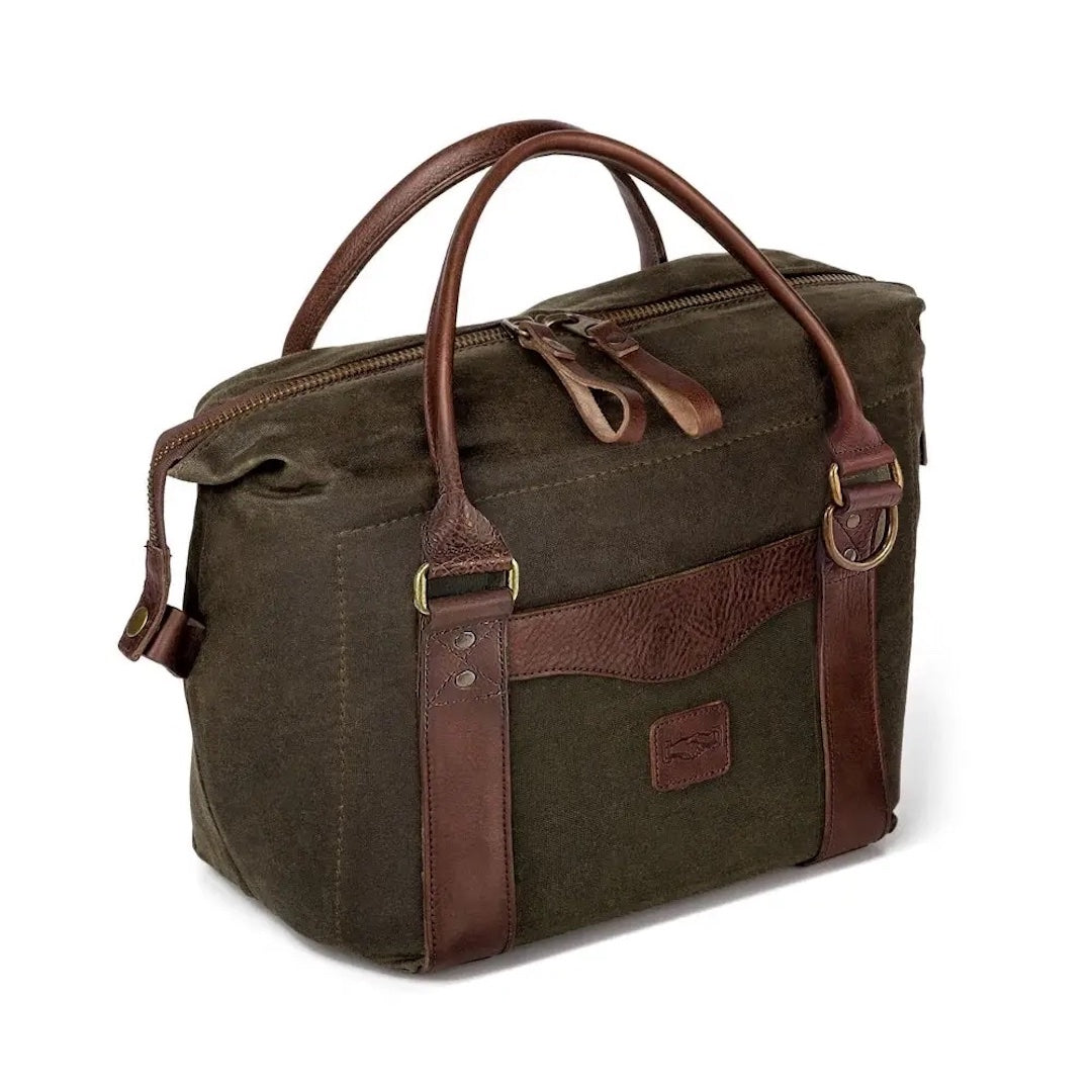 White Wing Waxed Canvas Cooler-Accessories > Beverage Carriers & Coolers > Waxed Canvas-Smoke-Forest-Mission Mercantile Leather Goods