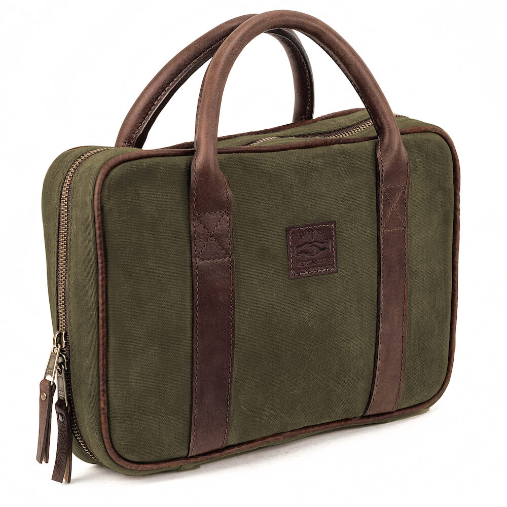 White Wing Waxed Canvas Deluxe Pistol Case-Bags > Hunting & Outdoor > Waxed Canvas-Smoke-Forest-Mission Mercantile Leather Goods