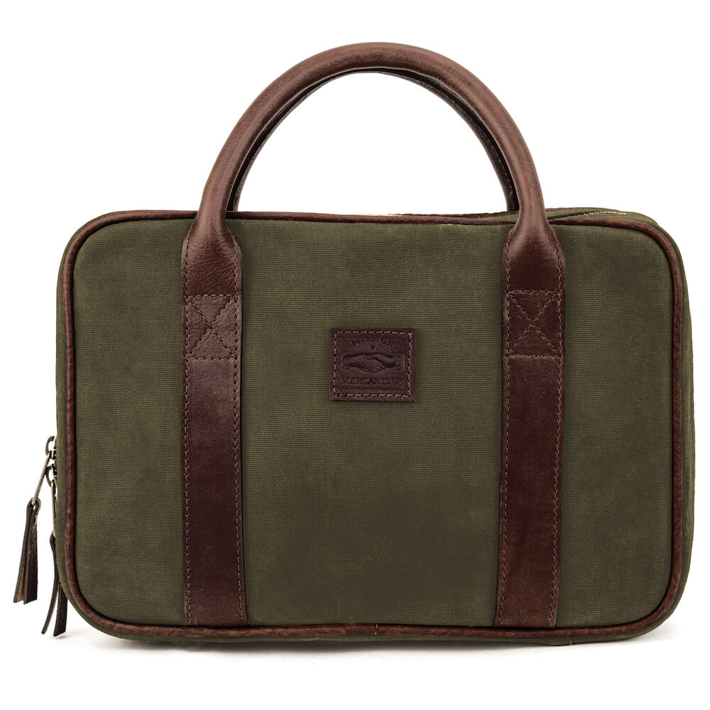 White Wing Waxed Canvas Deluxe Pistol Case-Bags > Hunting & Outdoor > Waxed Canvas-Smoke-Forest-Mission Mercantile Leather Goods