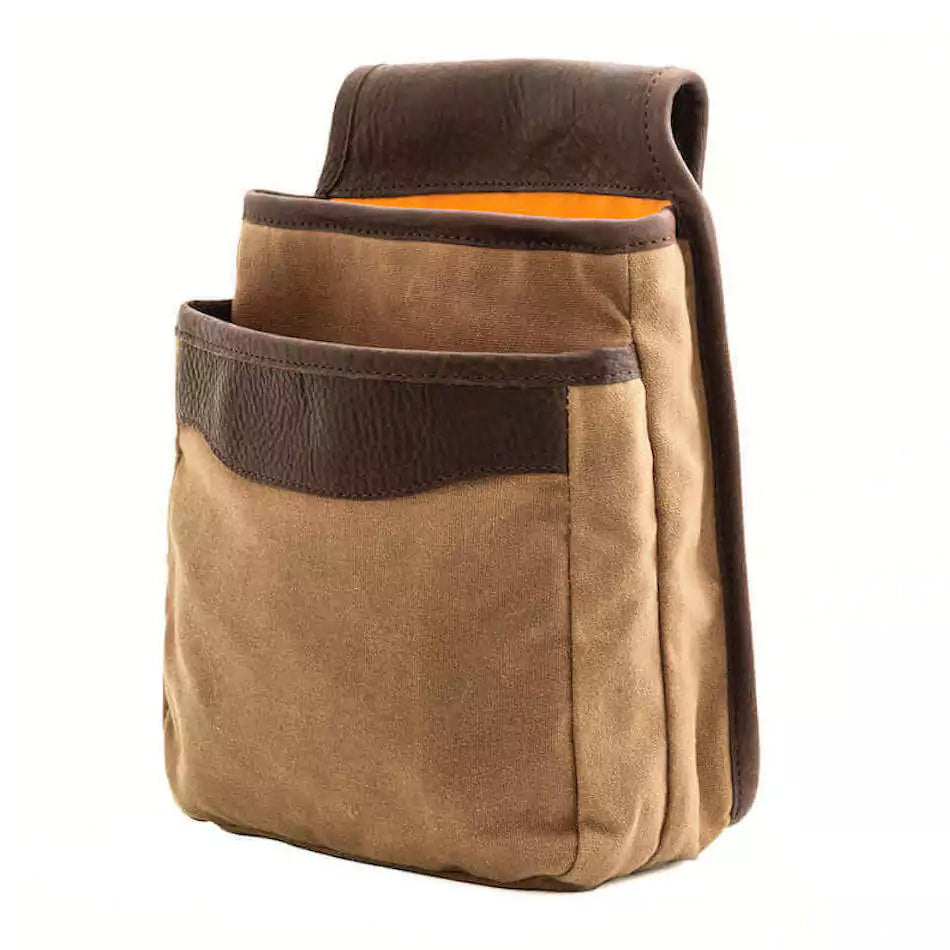 White Wing Waxed Canvas Hunting Double Belt Pouch-Bags > Hunting & Outdoor > Waxed Canvas-White Wing-Smoke-Brown-Mission Mercantile Leather Goods