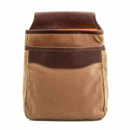 White Wing Waxed Canvas Hunting Double Belt Pouch-Bags > Hunting & Outdoor > Waxed Canvas-White Wing-Smoke-Brown-Mission Mercantile Leather Goods