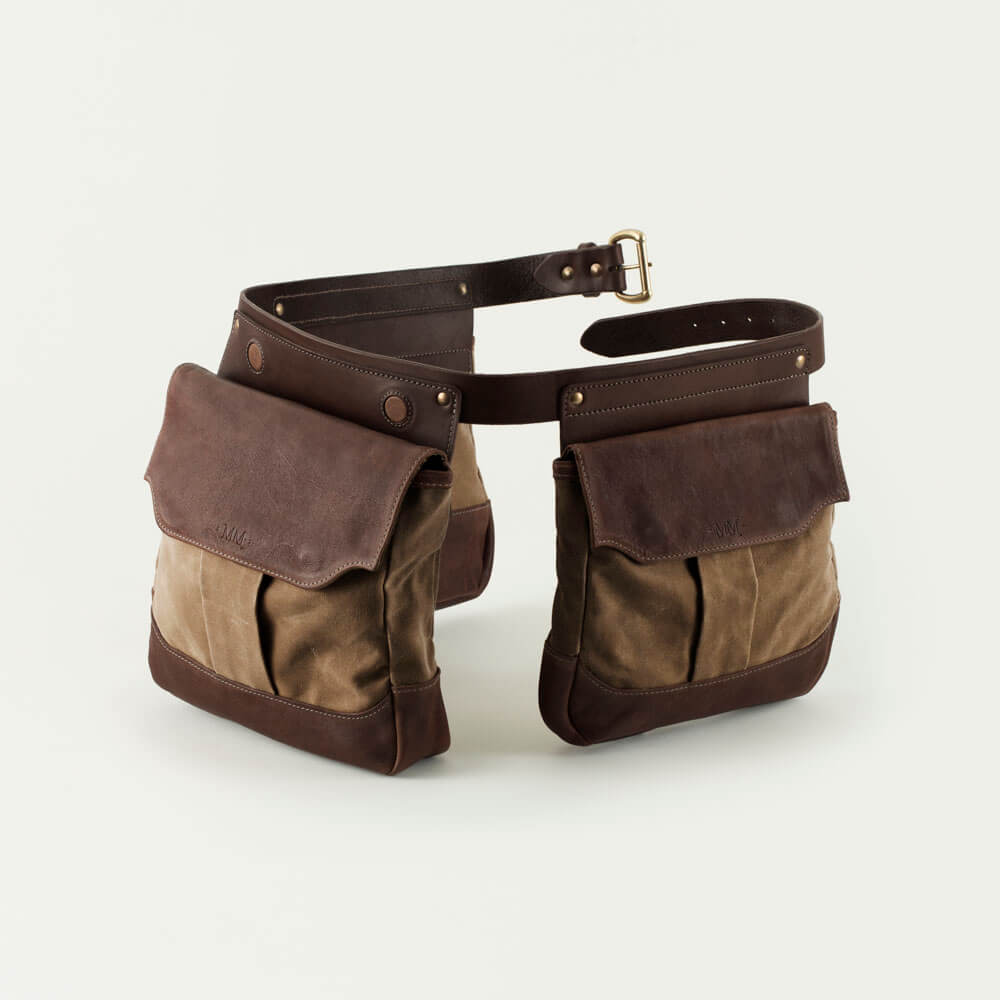 White Wing Waxed Canvas Hunting Bird Bag Trio-Bags > Hunting & Outdoor > Waxed Canvas-Smoke-Brown-XLarge-Mission Mercantile Leather Goods