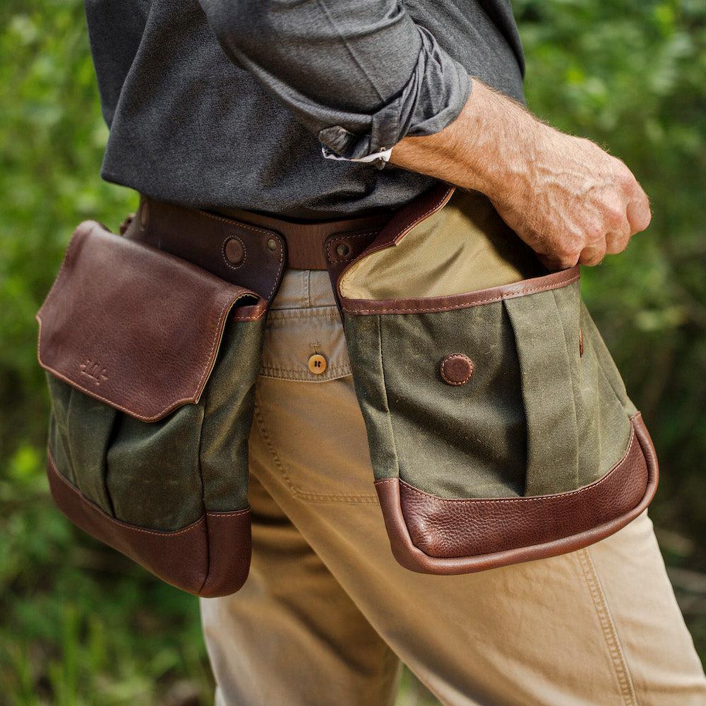 White Wing Waxed Canvas Hunting Bird Bag Trio-Bags > Hunting & Outdoor > Waxed Canvas-Smoke-Forest-Medium-Mission Mercantile Leather Goods