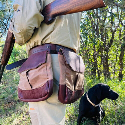 White Wing Waxed Canvas Hunting Bird Bag Trio-Bags > Hunting & Outdoor > Waxed Canvas-Smoke-Brown-Small-Mission Mercantile Leather Goods