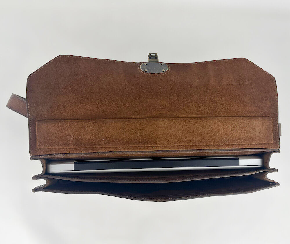 Benjamin Leather Briefcase-Bags > Briefcase > Leather-Walnut-Mission Mercantile Leather Goods