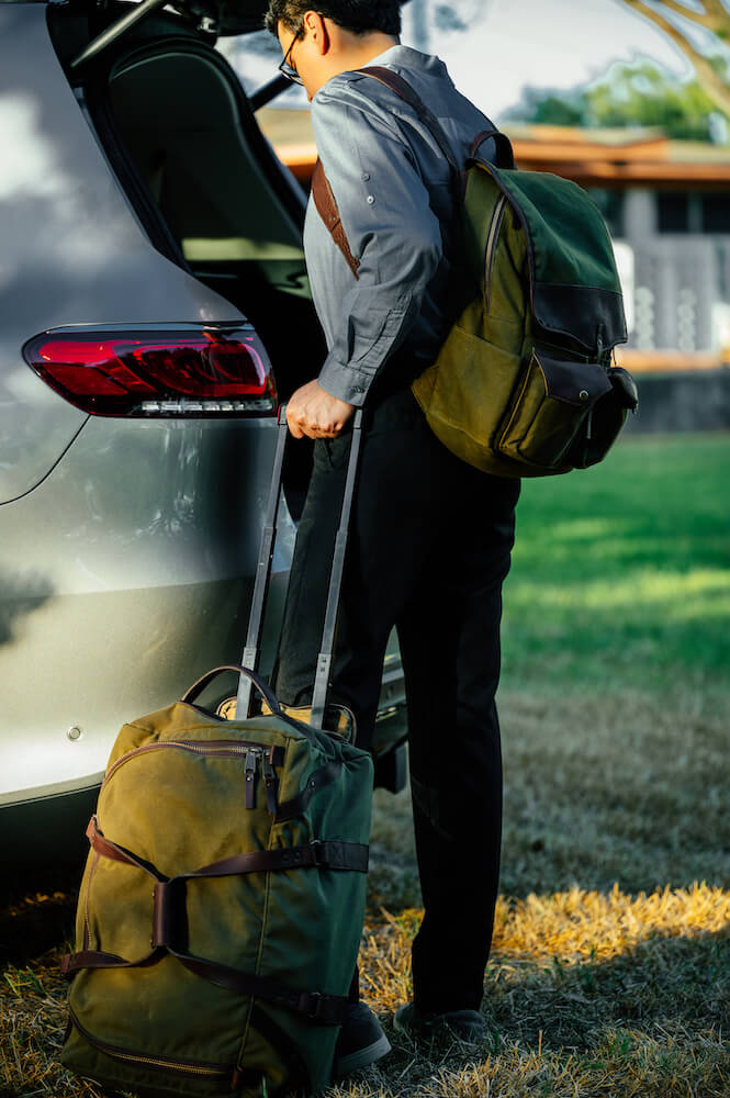 Campaign Waxed Canvas Leather Backpack-Bags > Backpack > Waxed Canvas-Smoke-Forest-Mission Mercantile Leather Goods