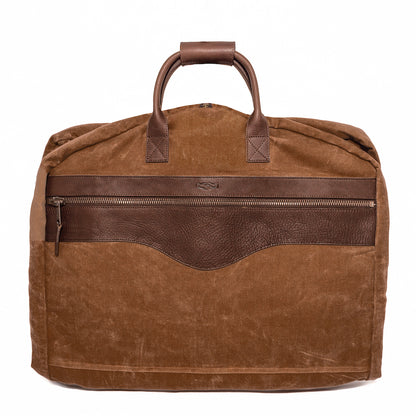 Campaign Waxed Canvas Garment Bag-Bags > Luggage > Waxed Canvas-Smoke-Brown-Mission Mercantile Leather Goods
