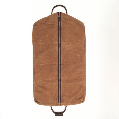 Campaign Waxed Canvas Garment Bag-Bags > Luggage > Waxed Canvas-Smoke-Brown-Mission Mercantile Leather Goods