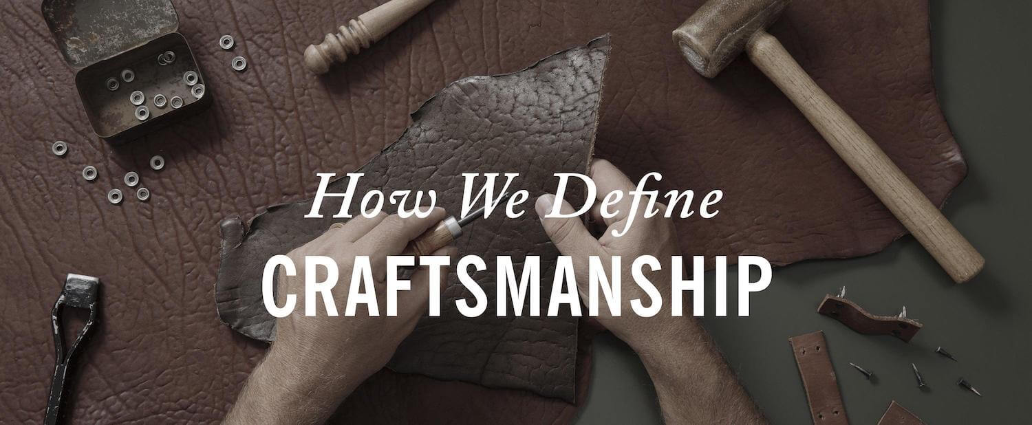 Mission Mercantile Craftsmanship craftsman working with leather and tools