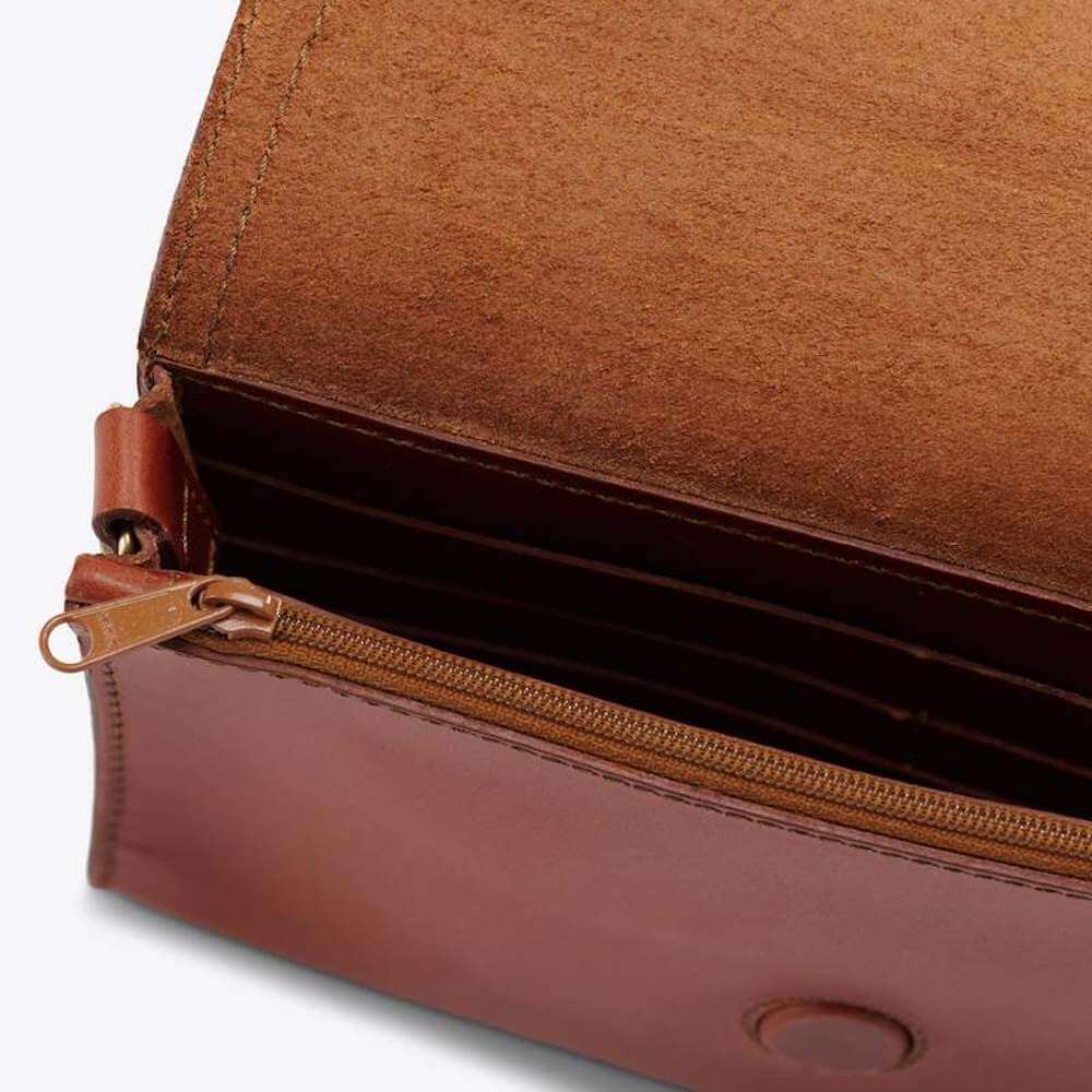 Nisolo Cleo Leather Convertible Crossbody Clutch - Bags > Handbag > Leather-Brandy-Mission Mercantile Leather Goods