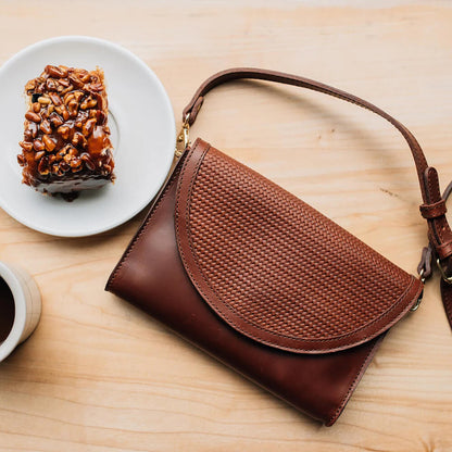 Nisolo Cleo Leather Convertible Crossbody Clutch - Bags > Handbag > Leather-Brandy-Mission Mercantile Leather Goods