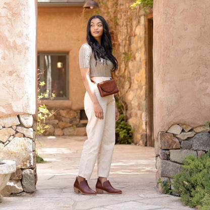 Nisolo Cleo Leather Convertible Crossbody Clutch - Bags > Handbag > Leather-Brandy-Mission Mercantile Leather Goods