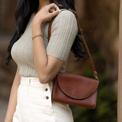 Nisolo Cleo Leather Convertible Crossbody Clutch - Bags > Handbag > Leather-Brandy-Mission Mercantile Leather Goods