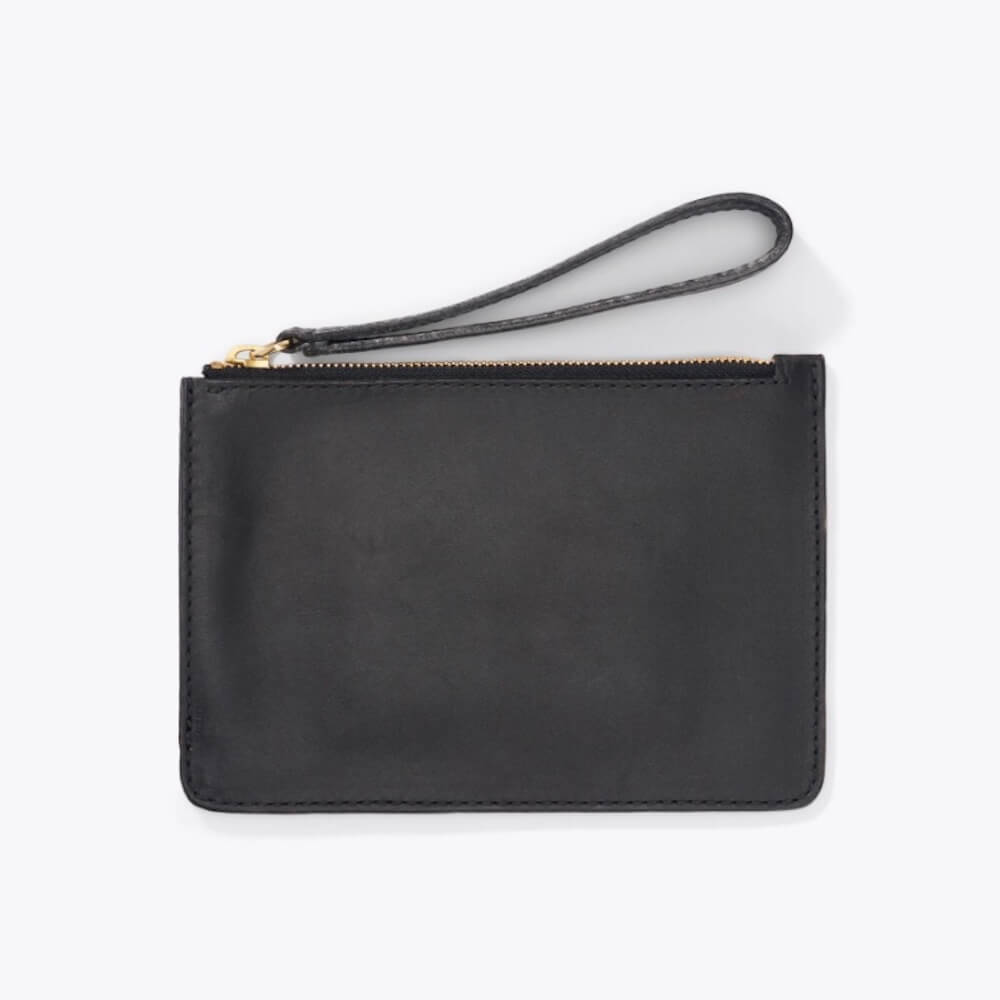 Nisolo GoTo Leather Wristlet Clutch - Accessories > Pouch > Leather-Onyx-Mission Mercantile Leather Goods