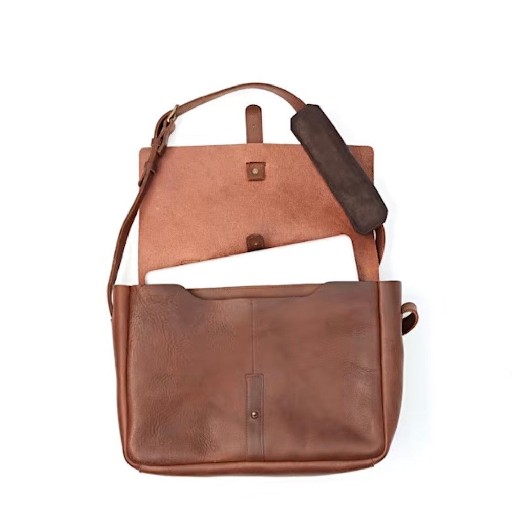 Nisolo Loreto Leather Messenger-Bags > Messenger > Leather-Chestnut-Mission Mercantile Leather Goods