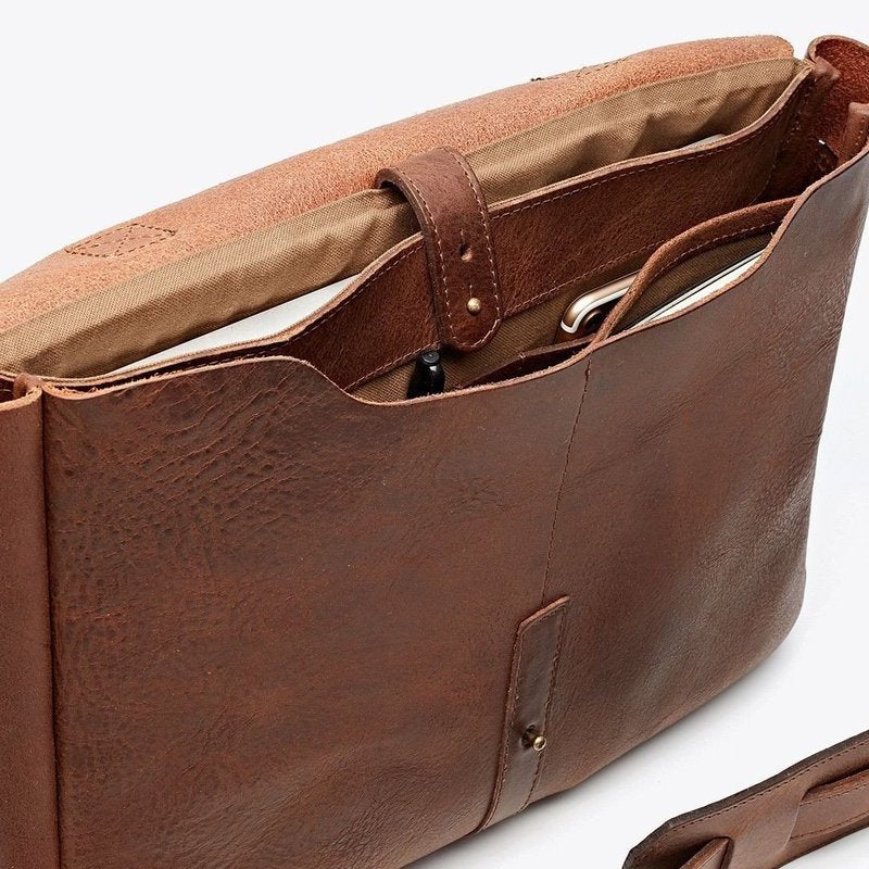 Nisolo Loreto Leather Messenger-Bags > Messenger > Leather-Chestnut-Mission Mercantile Leather Goods