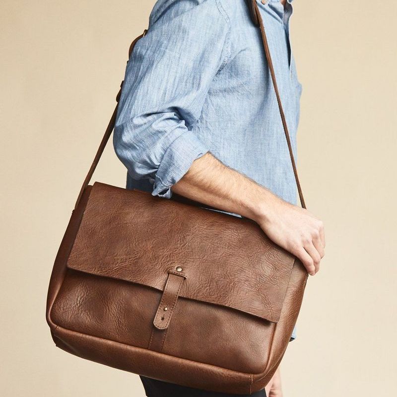 Nisolo Loreto Leather Messenger-Bags > Messenger > Leather-Chestnut-Mission Mercantile Leather Goods