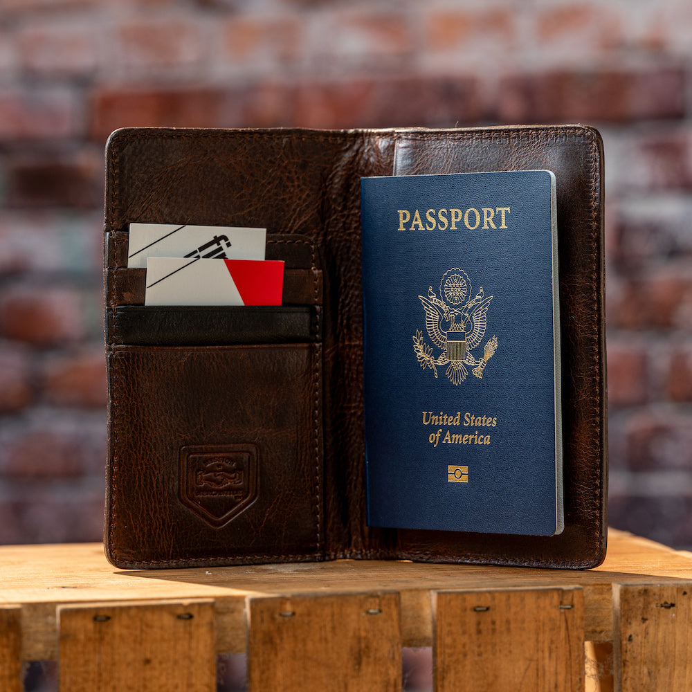 Theodore Leather Passport Wallet-Accessories > Wallet > Leather-Espresso-Mission Mercantile Leather Goods